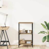 Boekenkast 50x33x82 cm bewerkt hout artisanaal eikenkleurig