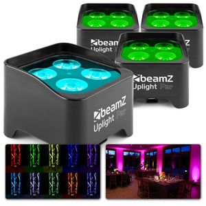 BeamZ BBP90 - Set van 4 uplighters op accu met o.a. 4x 4W LED&apos;s en