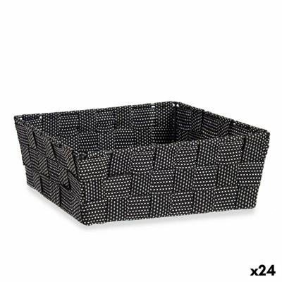 Mand Vlechten Zwart Stof 2,4 L 20 x 8 x 24 cm (24 Stuks)