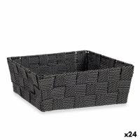 Mand Vlechten Zwart Stof 2,4 L 20 x 8 x 24 cm (24 Stuks)