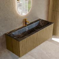 Badmeubel Mondiaz Kurve-Dlux | 120 cm cm | Meubelkleur Dusk | Wastafelkleur Lava | Solid surface | Wasbak midden spoelbak | 1 kraangat