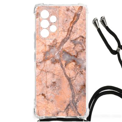 Samsung Galaxy A53 Anti-Shock Hoesje Marmer Oranje Samsung Galaxy A53 Anti-Shock Hoesje Marmer Oranje