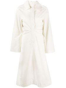 Low Classic robe mi-longue en coton à détails plissés - Blanc