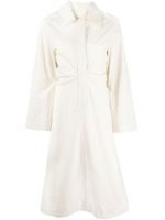 Low Classic robe mi-longue en coton à détails plissés - Blanc