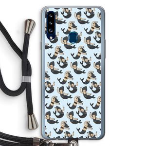 Zeemeermin: Samsung Galaxy A20s Transparant Hoesje met koord
