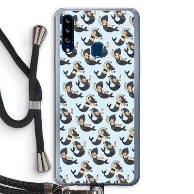Zeemeermin: Samsung Galaxy A20s Transparant Hoesje met koord