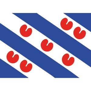5x Friesland vlag stickers 7.5 x 50 cm