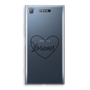 Forever heart black: Sony Xperia XZ1 Transparant Hoesje