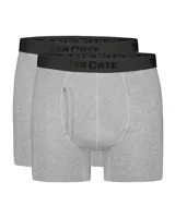 2-pack Classic shorts heren met Gulp - 32322 - Heren boxershorts met sluiting - Klassiek heren ondergoed - M - Grijs - Onderbroek heren heren heren