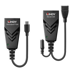 LINDY USB 2.0 Typ C Cat.6 Extender USB-extender USB-C 2.0 Via netwerkkabel RJ45 100 m
