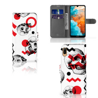 Telefoonhoesje met Naam Huawei Y6 (2019) Skull Red - thumbnail