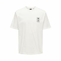 Heren-T-Shirt met Korte Mouwen Only & Sons Onskace Rlx Wit - Maat: M