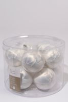 10 kerstballen wit ijslak 60 mm - Ksd