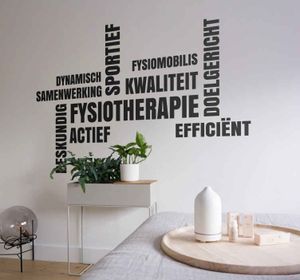 Fysiotherapeutische concepten Muursticker tekst