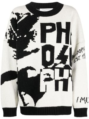Philosophy Di Lorenzo Serafini pull à logo en intarsia - Blanc