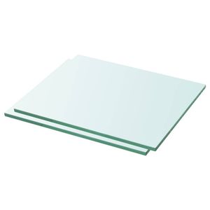 vidaXL Schappen 2 st 30x20 cm glas transparant