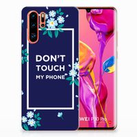 Huawei P30 Pro Silicone-hoesje Flowers Blue DTMP