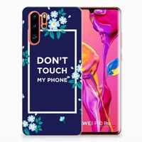 Huawei P30 Pro Silicone-hoesje Flowers Blue DTMP - thumbnail