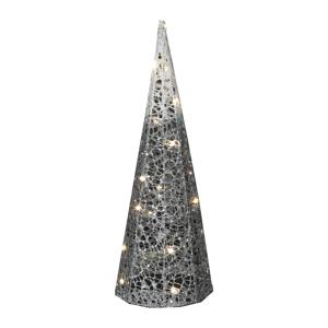 Countryfield LED verlichte kegel kerstboom lamp - zilver - 20 leds - 40 cm - timer