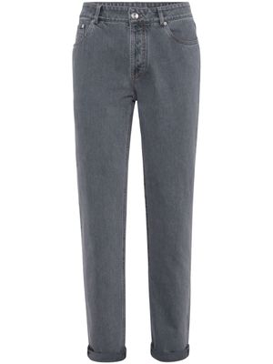 Brunello Cucinelli jean à coupe cigarette - Bleu