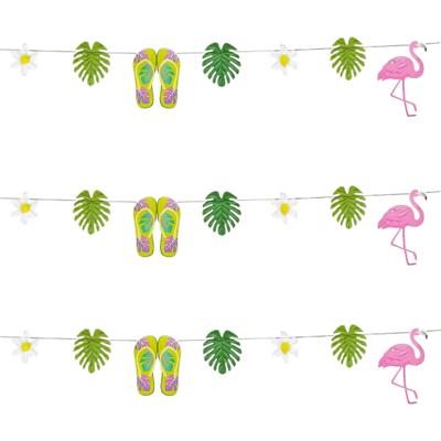 Feest slinger tropisch thema - 3x - karton - 3.6 meter - Hawaii feestversiering Feest slinger tropisch thema - 3x - karton - 3.6 meter - Hawaii feestversiering