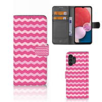 Samsung Galaxy A13 (4G) Telefoon Hoesje Waves Pink - thumbnail