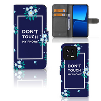 Xiaomi 13 Portemonnee Hoesje Flowers Blue DTMP - thumbnail