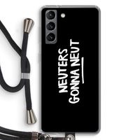 Neuters (zwart): Samsung Galaxy S21 Transparant Hoesje met koord