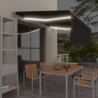 Luifel handmatig uittrekbaar rolgordijn LED 4,5x3 m antraciet