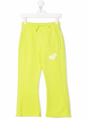 Off-White Kids pantalon de jogging évasé à logo imprimé - Vert