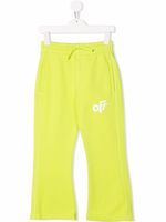 Off-White Kids pantalon de jogging évasé à logo imprimé - Vert