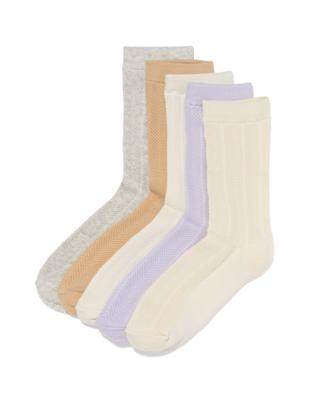 HEMA Damessokken visgraat - 5 paar beige (beige)