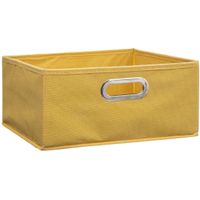 Opbergmand/kastmand 14 liter geel linnen 31 x 31 x 15 cm