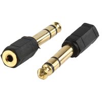 Valueline AC-007GOLD kabeladapter/verloopstukje 3.5mm 6.35mm Zwart - thumbnail