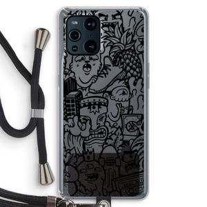 Vexx Black Mixtape: Oppo Find X3 Transparant Hoesje met koord