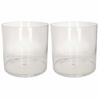 2x Transparante home-basics cylinder vaas/vazen van glas 30 x 30 cm - thumbnail