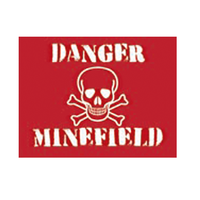 Mini muurplaatje Danger Minefield 15x20cm - thumbnail