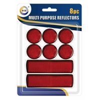 Pakket van 8x multifunctionele zelfklevende rode reflectoren/fietsreflectoren - Fietsreflectoren - thumbnail
