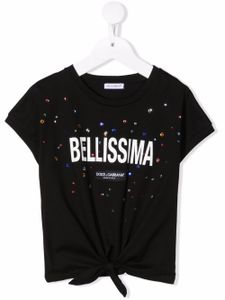 Dolce & Gabbana Kids t-shirt à slogan imprimé - Noir