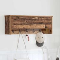 Wandgemonteerde kapstok Oud hout 80 x 20 x 30 cm Bewerkt hout