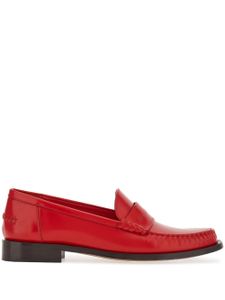 Ferragamo mocassins en cuir à logo embossé - Rouge