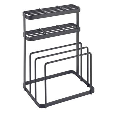 Metaltex tokyo line rek voor messen en snijplanken 16x12x22 cm zwart