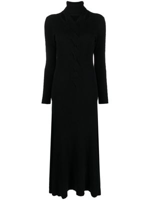 Fabiana Filippi robe longue à design nervuré - Noir