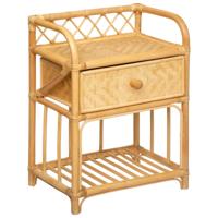 Nachtkastje Rotan - Ibiza stijl - bamboe hout - met lade - 45 x 30 x 60 cm