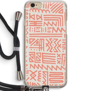 Marrakech Pink: iPhone 6 / 6S Transparant Hoesje met koord