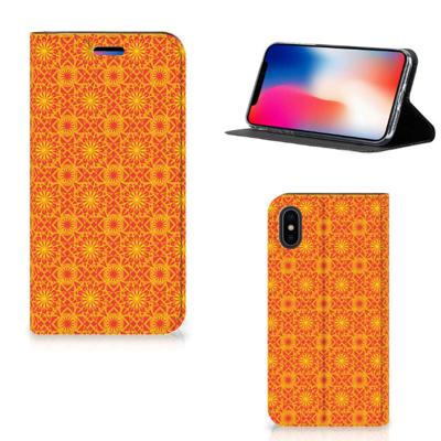 Apple iPhone X | Xs | Hoesje met Magneet | Batik Oranje