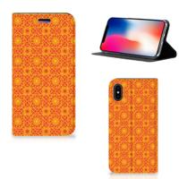 Apple iPhone X | Xs | Hoesje met Magneet | Batik Oranje