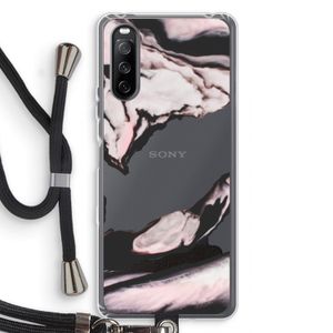 Roze stroom: Sony Sony Xperia 10 III Transparant Hoesje met koord