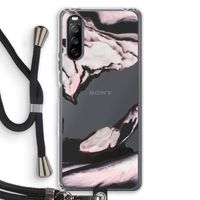 Roze stroom: Sony Sony Xperia 10 III Transparant Hoesje met koord