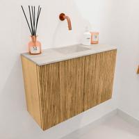 Toiletmeubel Mondiaz Joya Dlux | 60 cm | Meubelkleur Oak | Faye wastafel Ostra Wasbak Midden | Zonder kraangat(en) Toiletmeubel Mondiaz Joya Dlux | 60 cm | Meubelkleur Oak | Faye wastafel Ostra Wasbak Midden | Zonder kraangat(en)